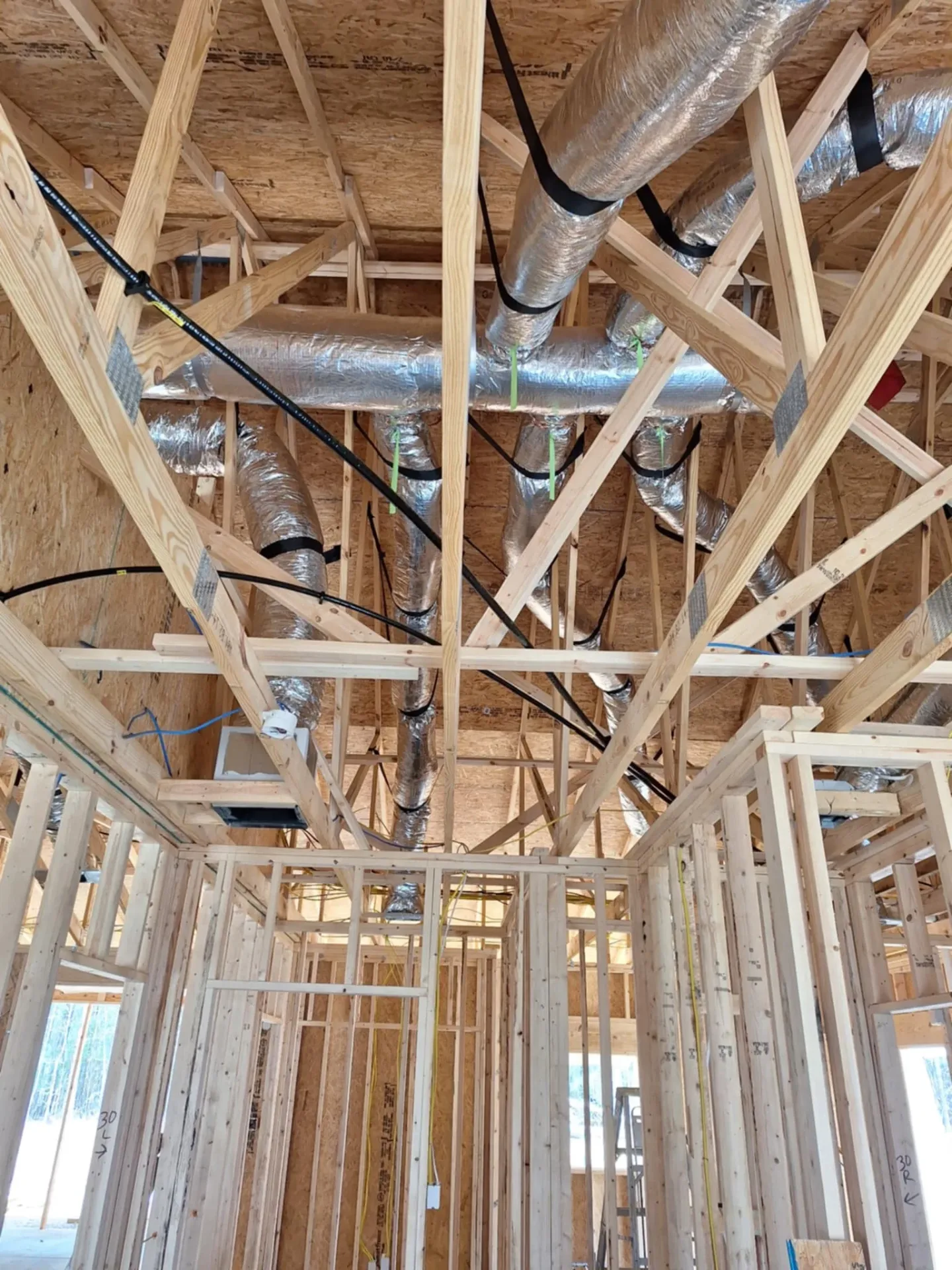 HVAC ductwork installation in new construction in Norwood