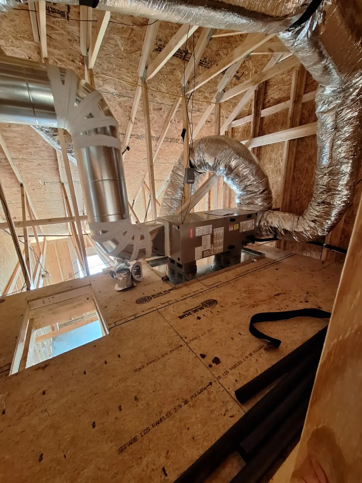 New furnace and ductwork installed in attic by Dependable HVAC in Anderson Heights