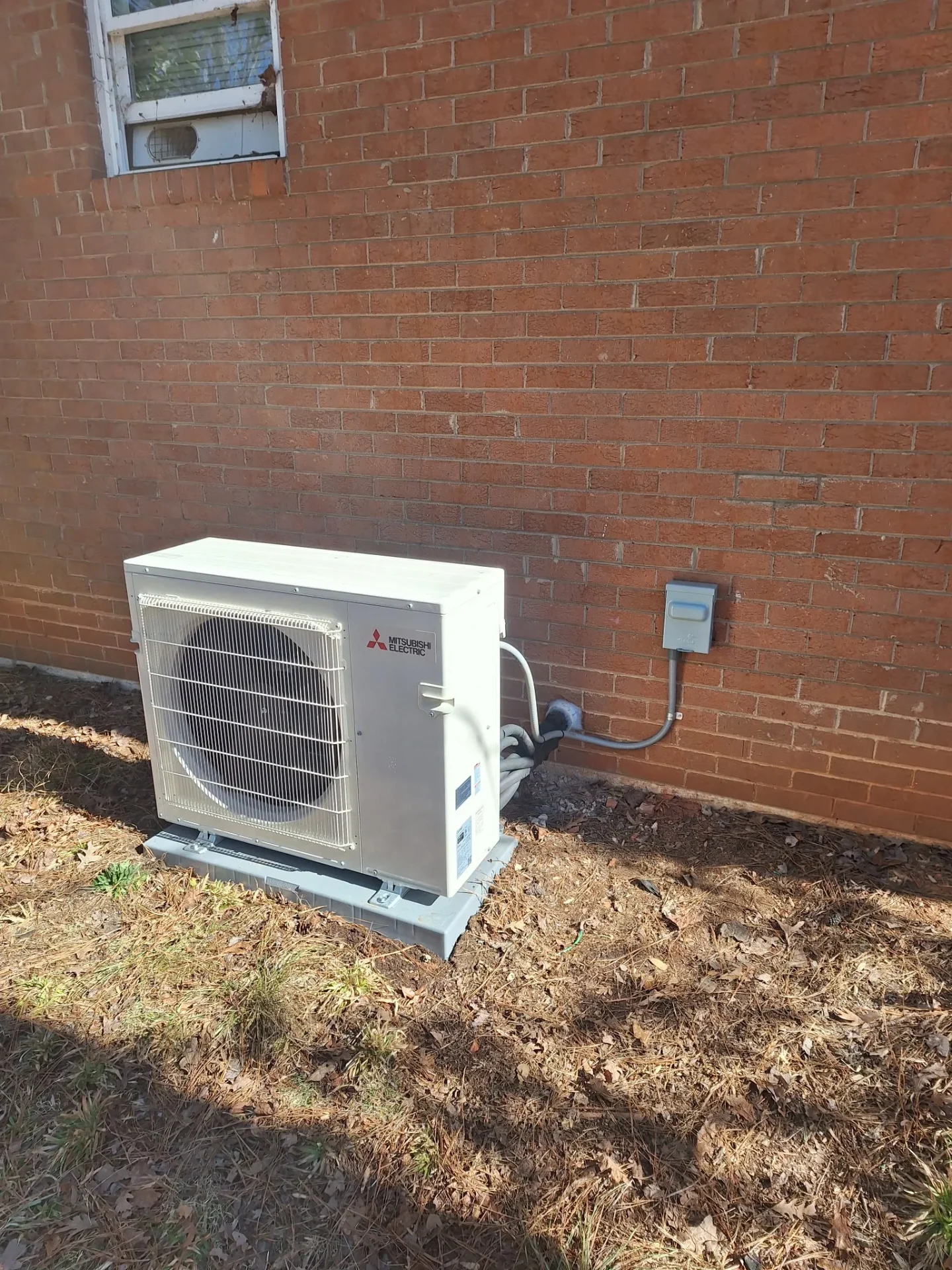 New Mitsubishi Electric outdoor unit installed by Dependable HVAC in Locust NC