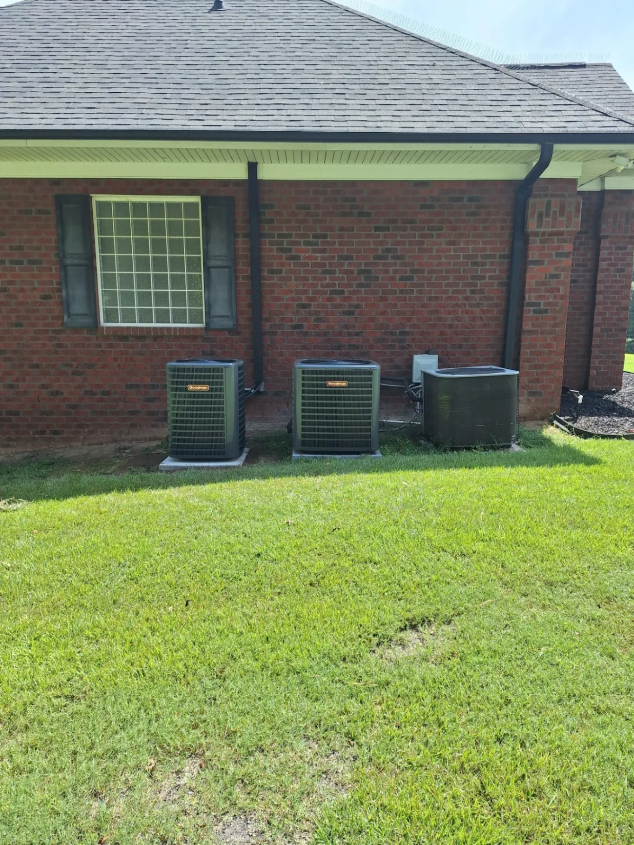 Three Goodman AC units installed by Dependable HVAC in Albemarle